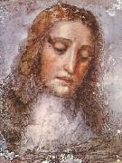  Leonardo  Da Vinci Christ's Head oil on canvas